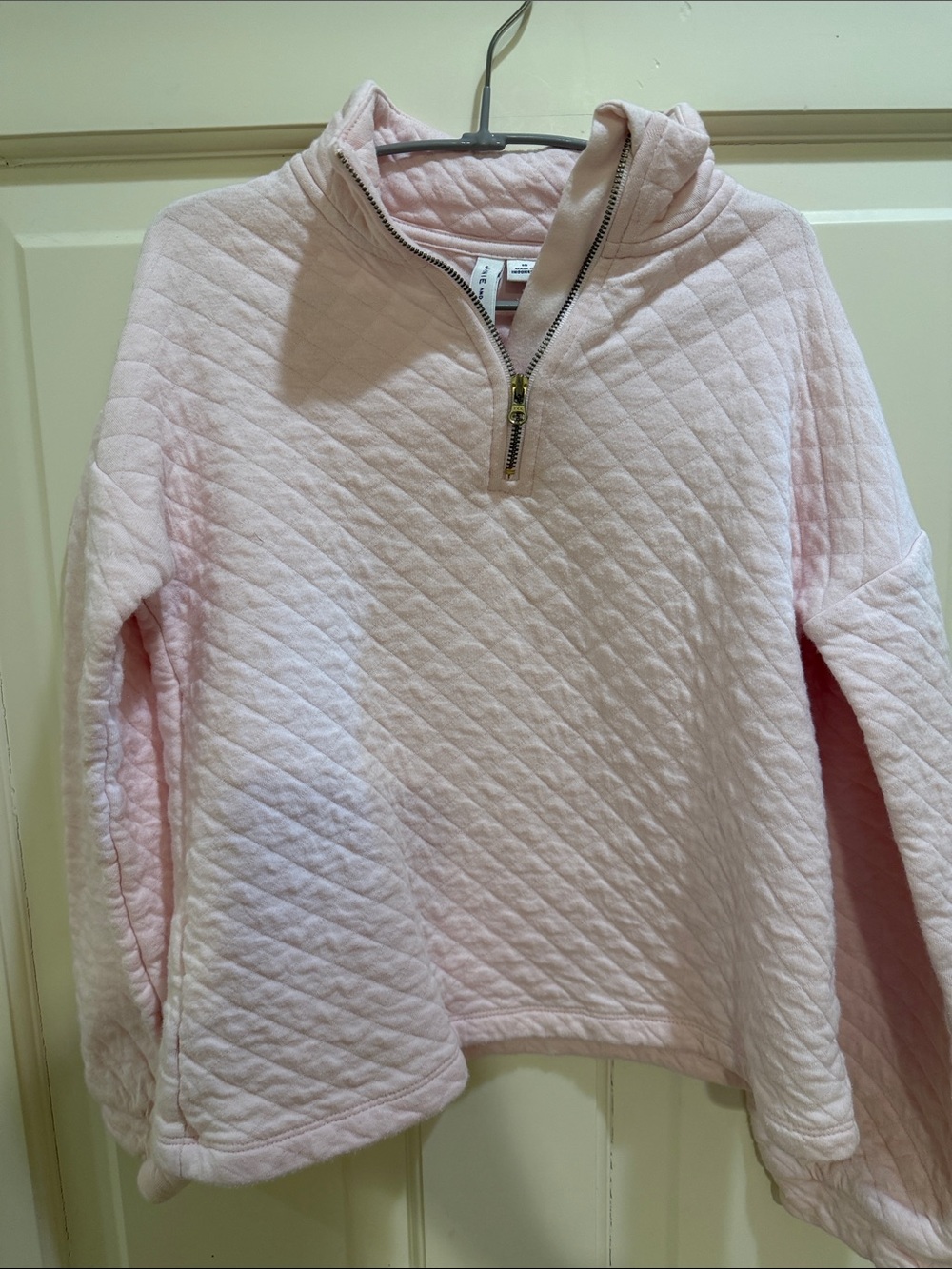 Janie and Jack Quilted Zip Pullover - Pale Pink